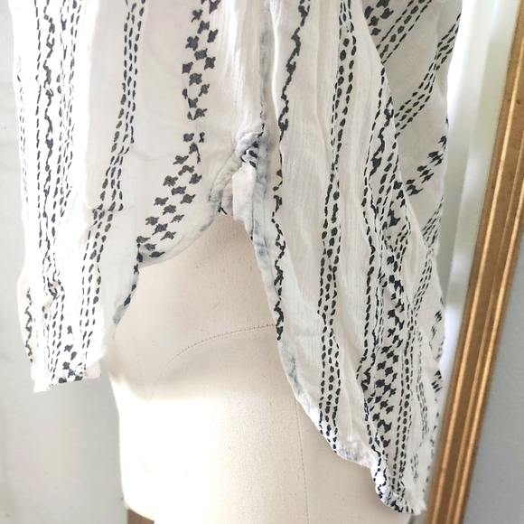 White Boho Losefitted Shirt Anne Taylor Loft - Picture 4 of 6